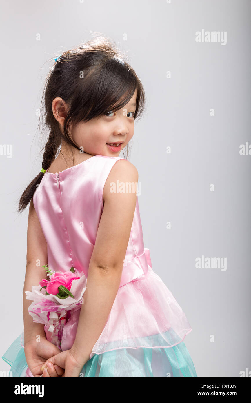 Little girl rear view isolated hires stock photography and images Alamy