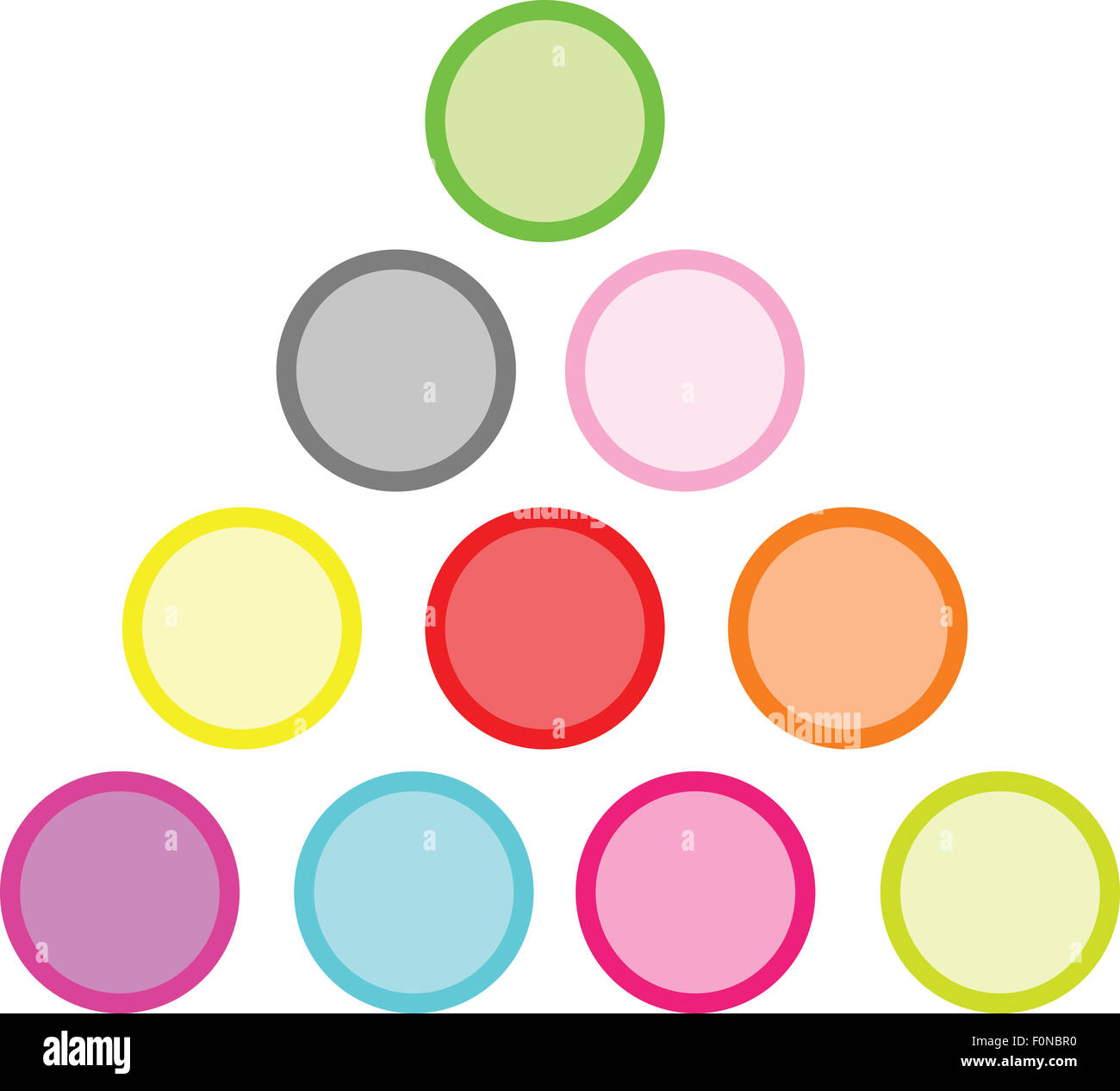 Vector images with a pyramid of colored circles Stock Photo Alamy