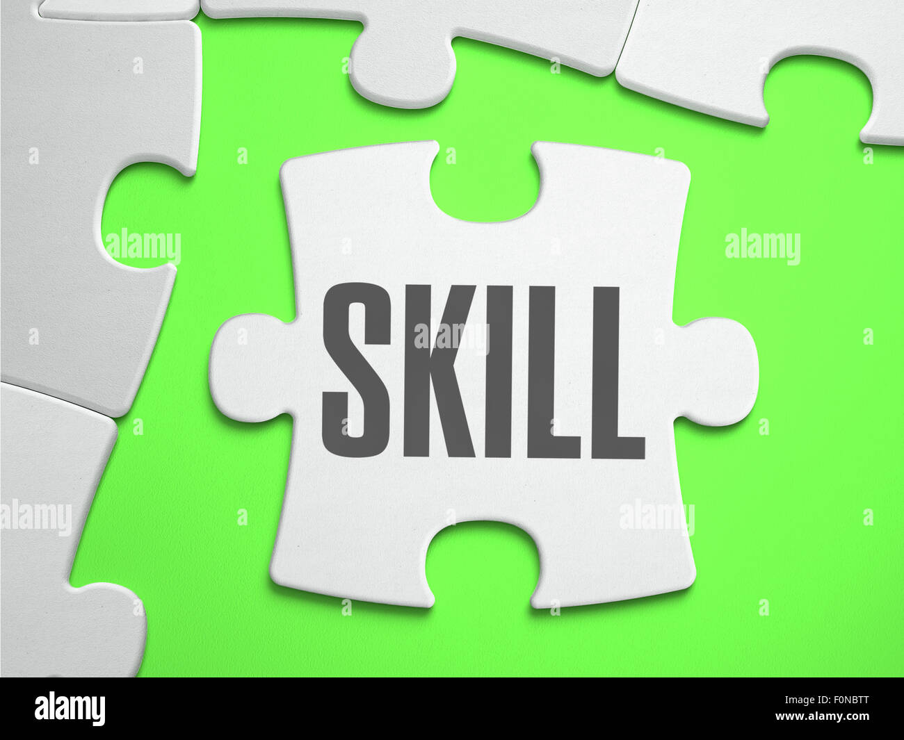 Skill - Jigsaw Puzzle with Missing Pieces. Stock Photo