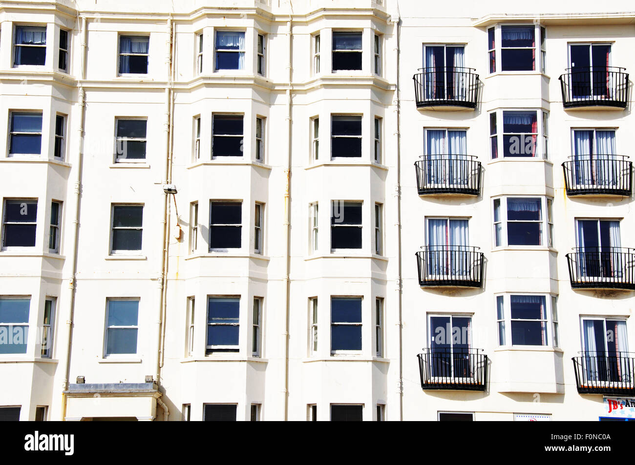 Windows of an apartment building in Brighton UK Stock Photo Alamy