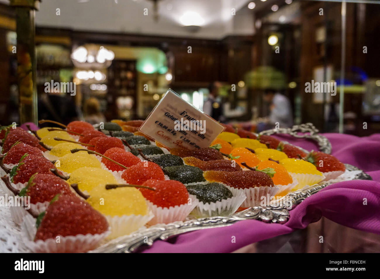 Sweets laid out in a candy store in Florence Stock Photo Alamy