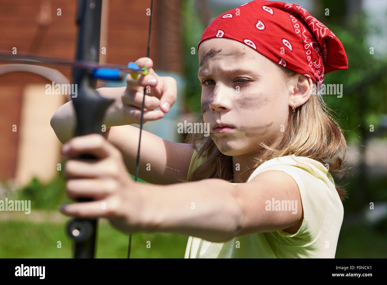 archery fast shooting girl
