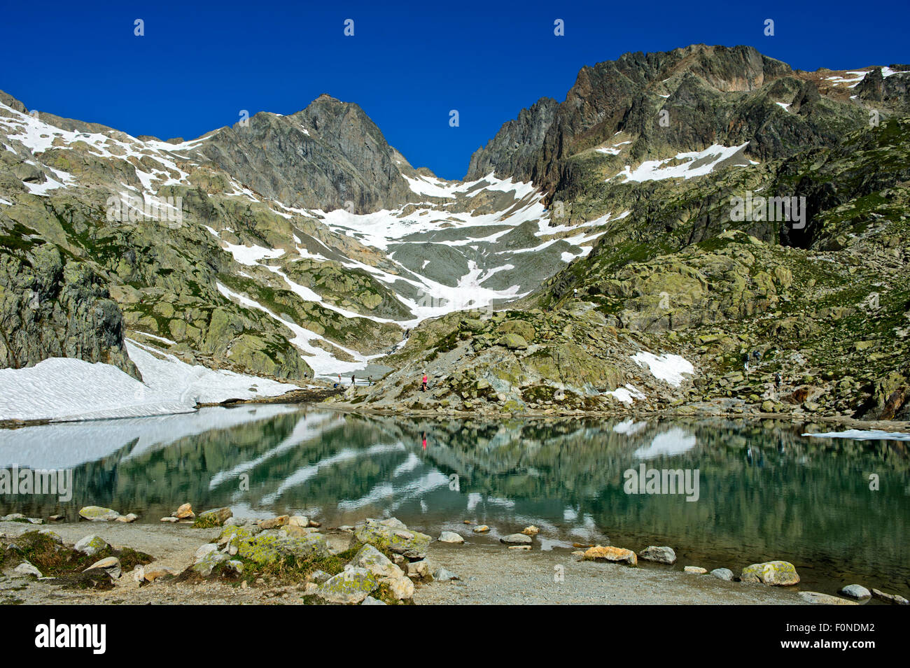Mountain lake Lac Blanc, Chamonix, Savoie Alps, HauteSavoie department