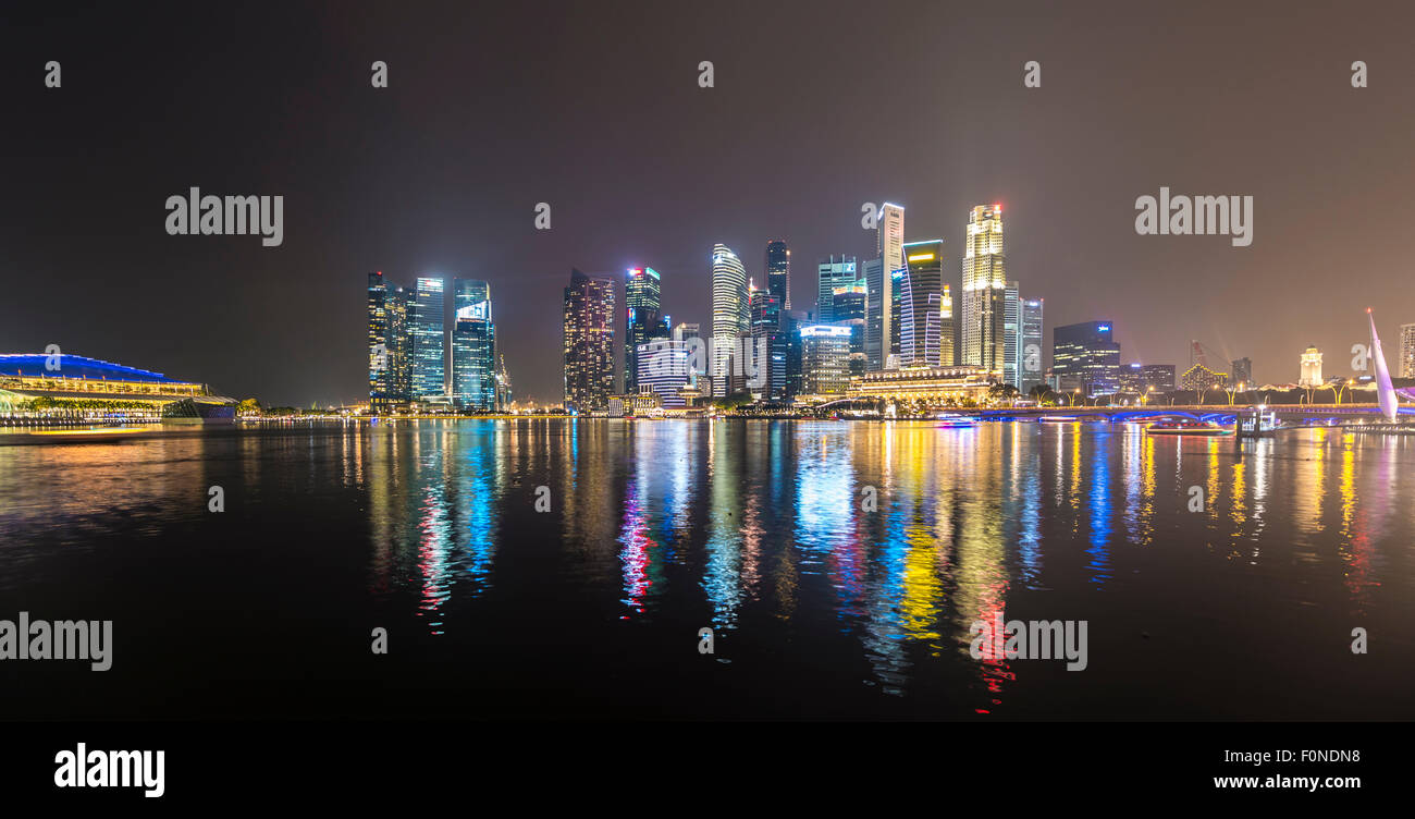 Downtown skyline, financial center, Finance District, Singapore river, Singapore Stock Photo