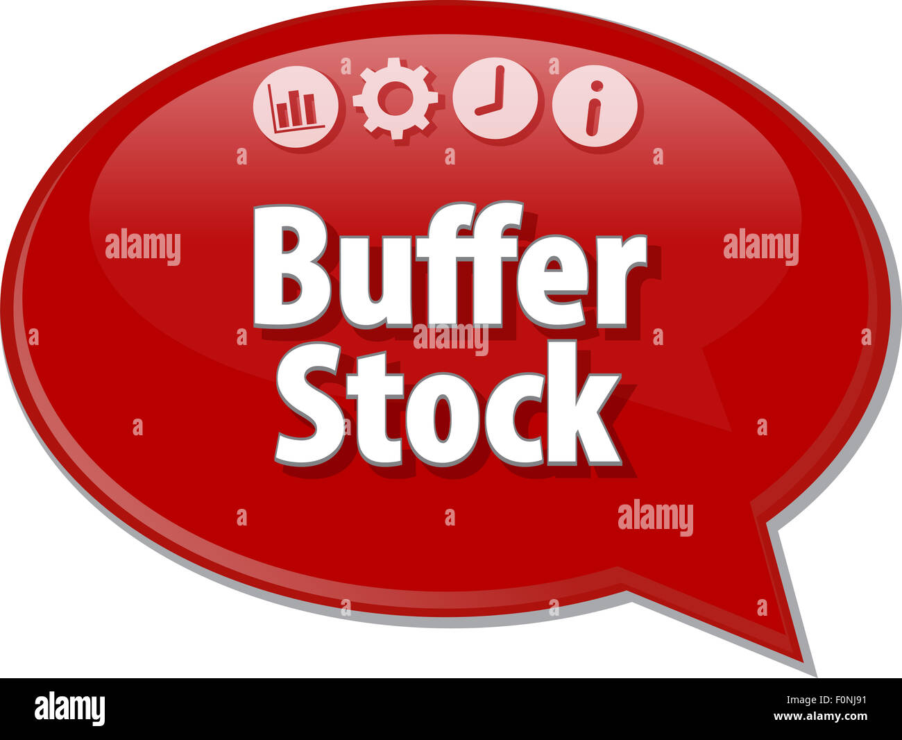 Speech bubble dialog illustration of business term saying Buffer Stock