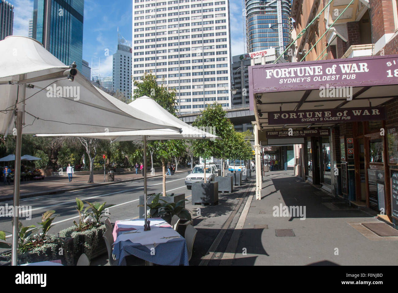 The Rocks area of Sydney city centre with sydney's oldest pub the Fortune of War,New south wales,Australia Stock Photo