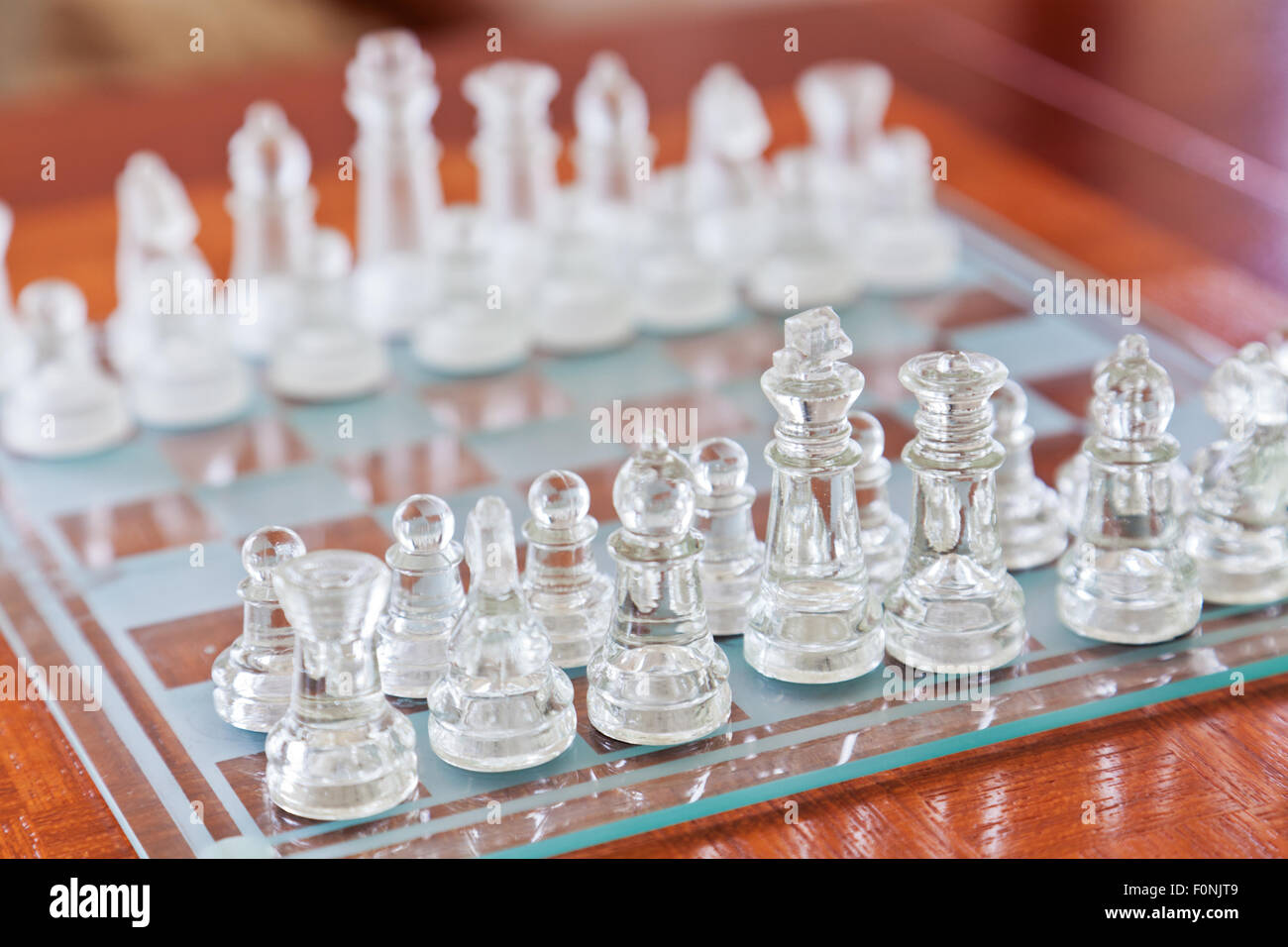 Glass chess Stock Photo