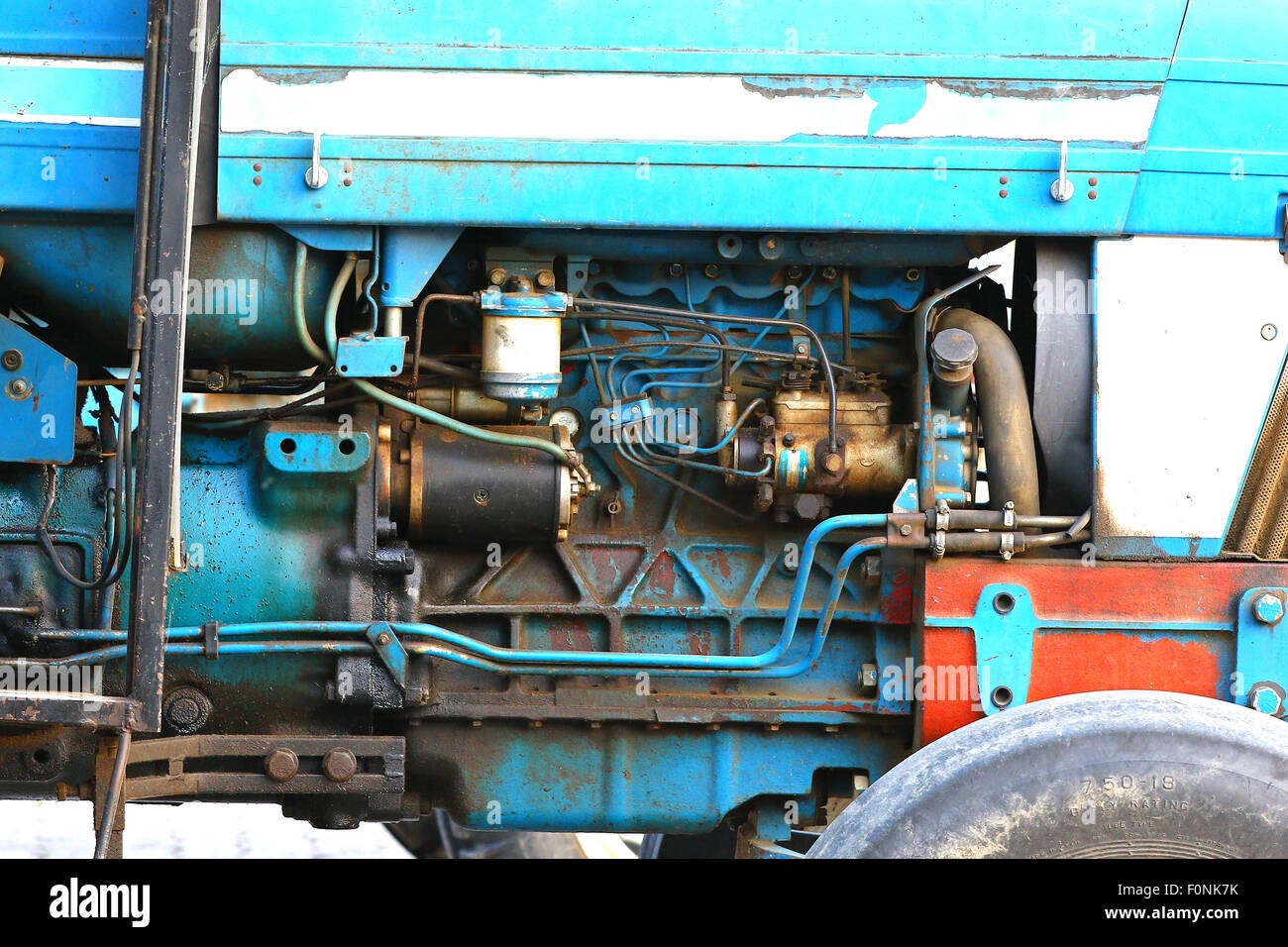 Old tractor diesel engine detail Stock Photo Alamy