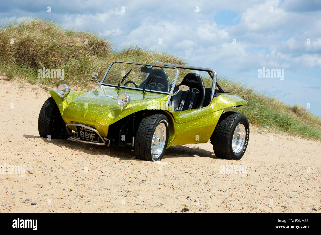 Beach buggy on a sandy beach. VW Beetle based dune buggy car Stock Photo -  Alamy