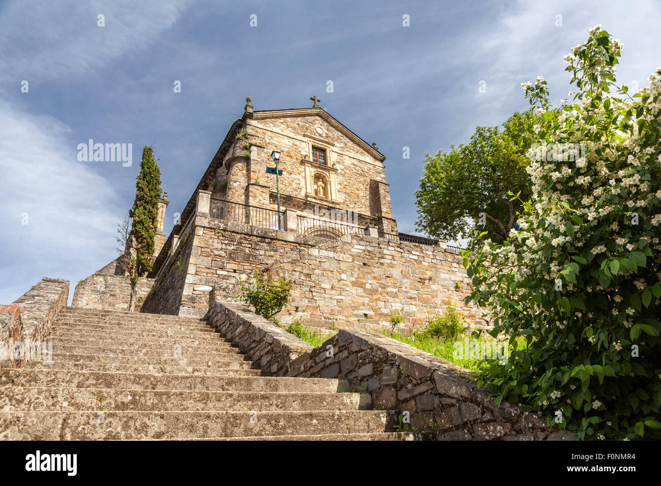 San Francisco church in Villafranca del Bierzo, Way of St. James, Leon, Spain Stock Photo