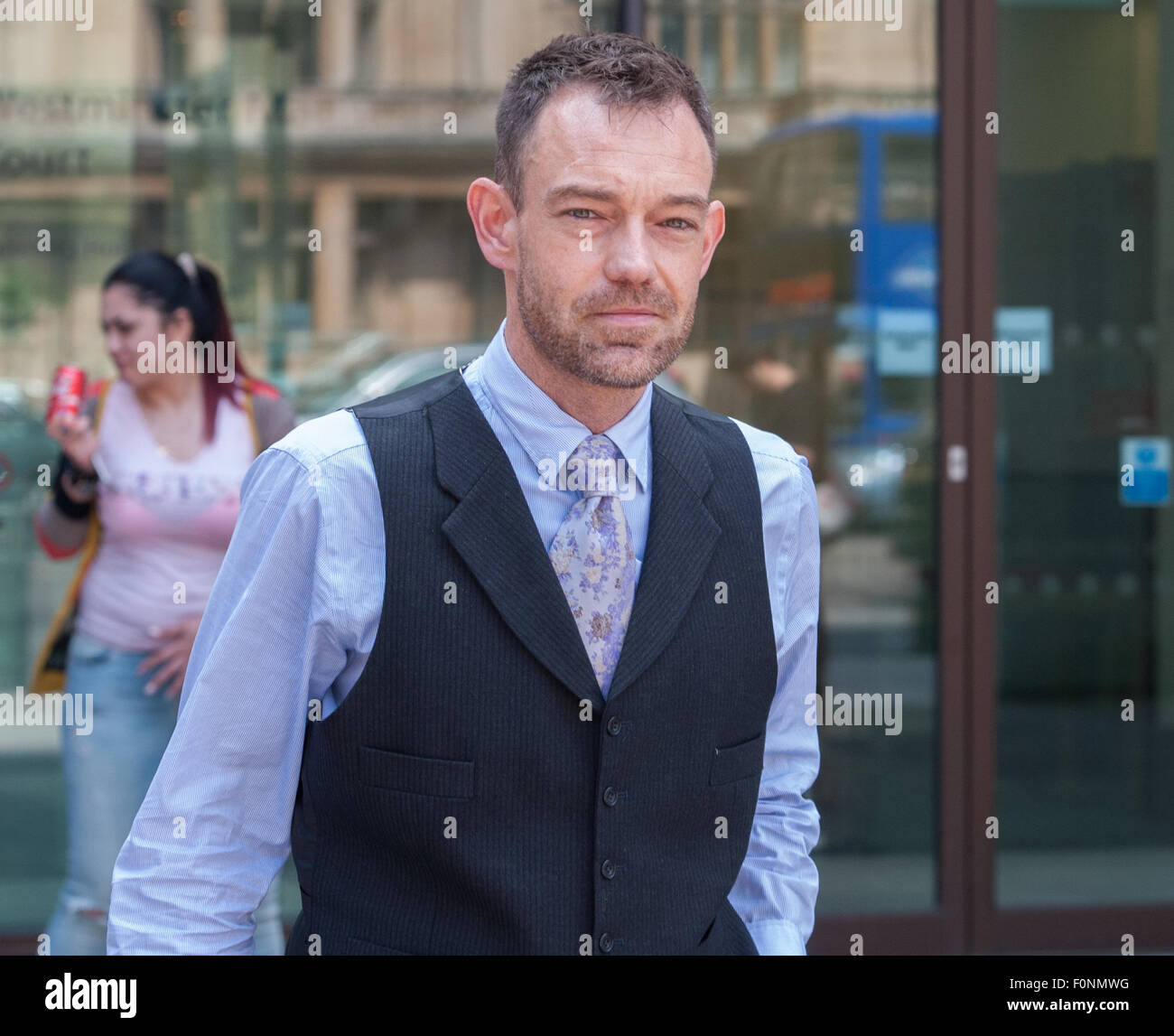 Chief Inspector Paul Cahil arrives at Westminster Magistrates Court were he is facing drug charges.  Featuring: Chief Inspector Paul Cahil Where: London, United Kingdom When: 18 Jun 2015 Stock Photo