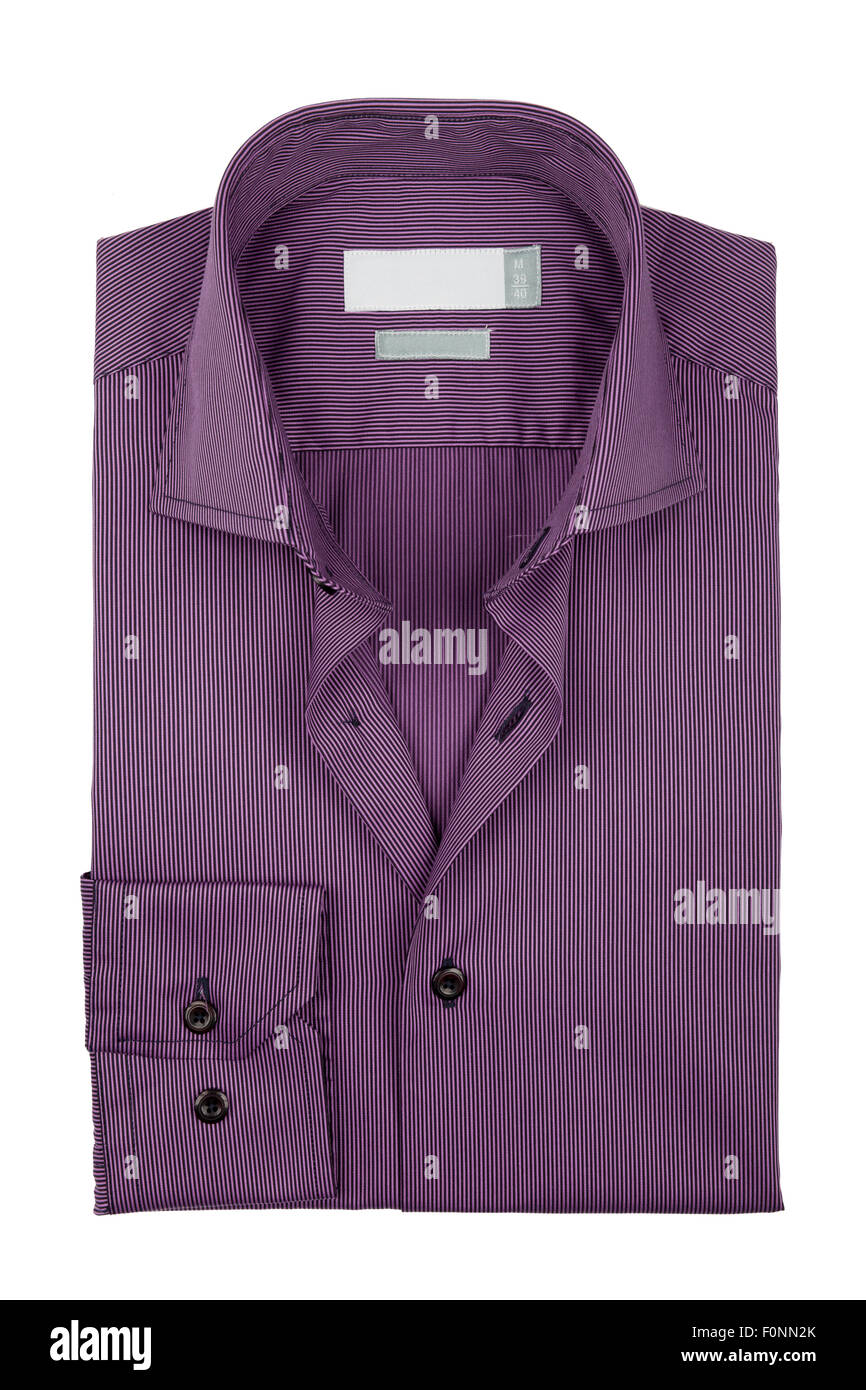 purple men shirts isolated on white Stock Photo