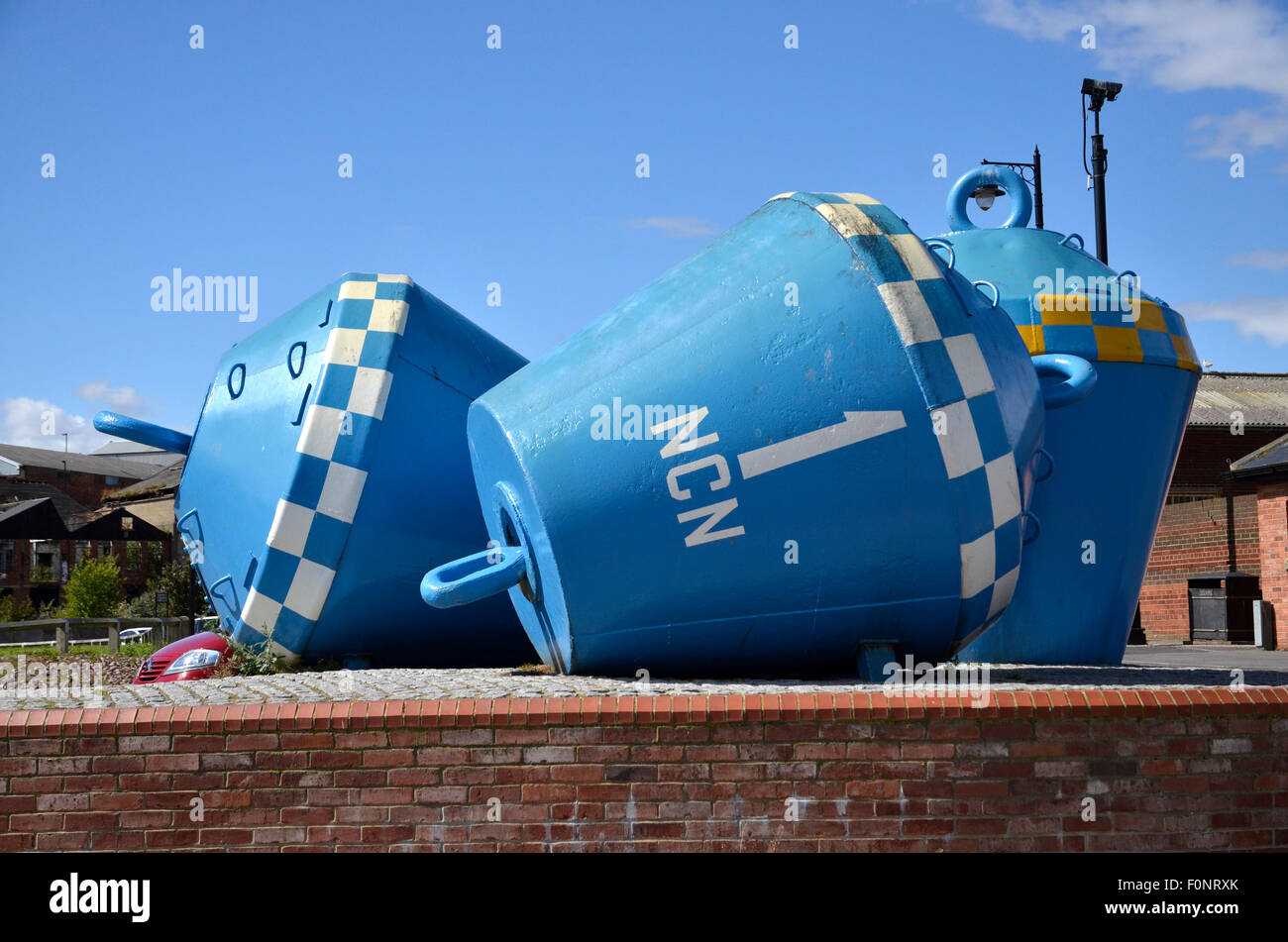 Buoys at North Shields fish quay in Tyne & Wear, England Stock Photo