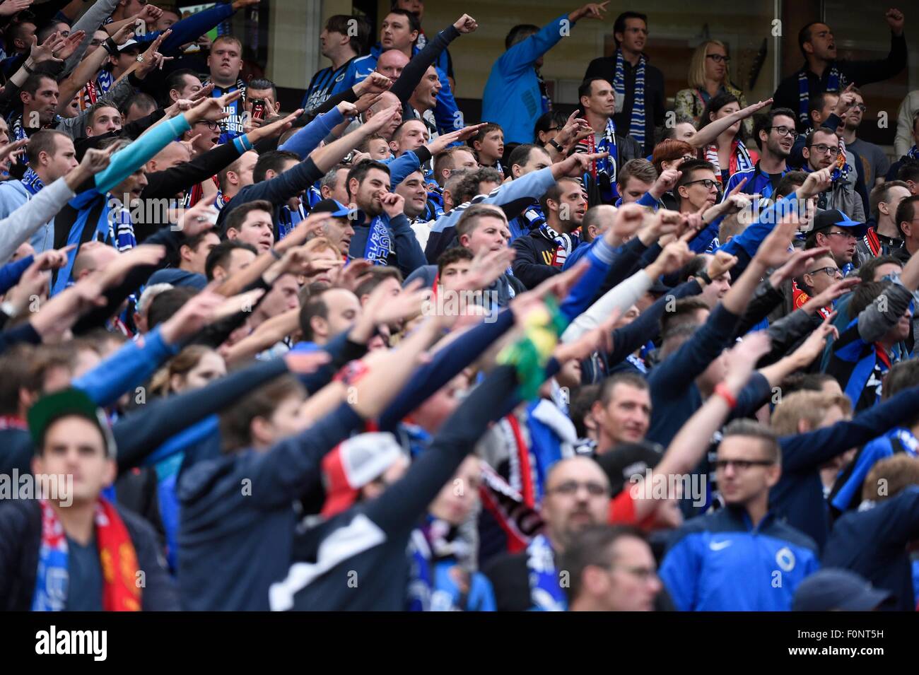 BRUGGE, BELGIUM - NOVEMBER 7: Club Brugge fans during the Jupiler