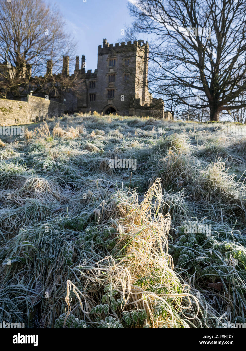 Medieval manor house Haddon Hall near Bakewell Peak District Derbyshire