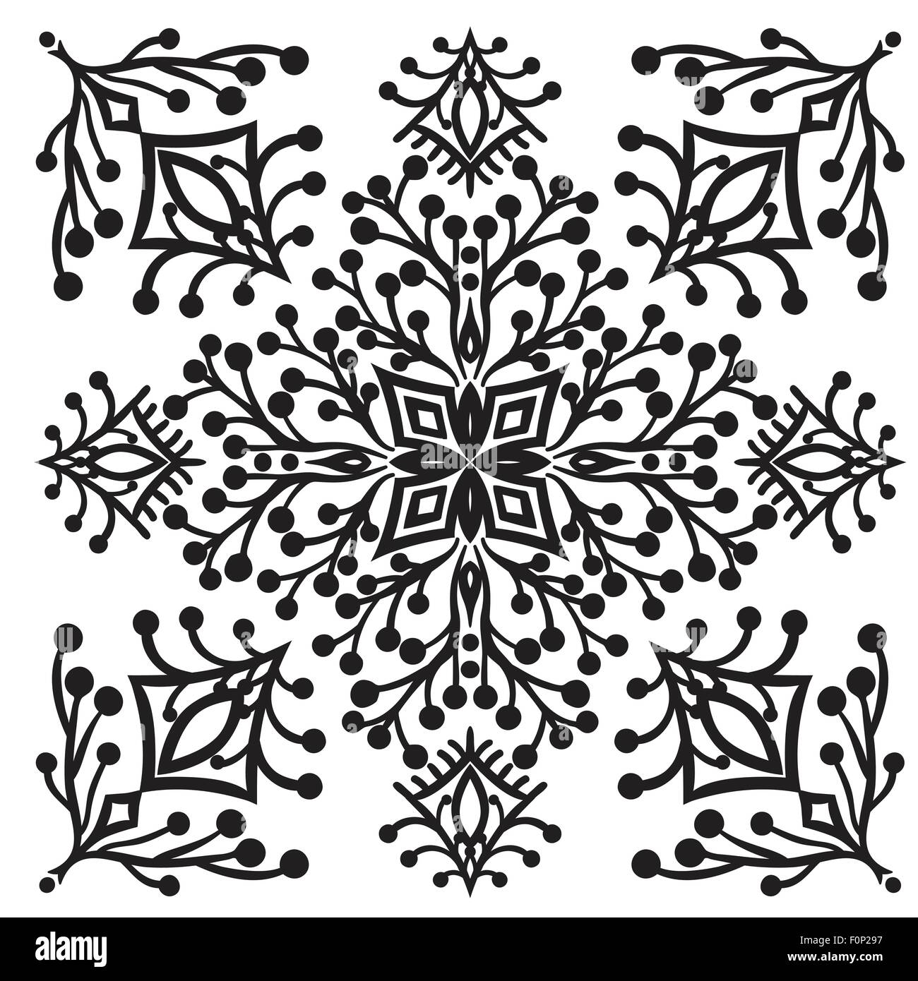 Free Vector line art and hand drawing flower art black and white
