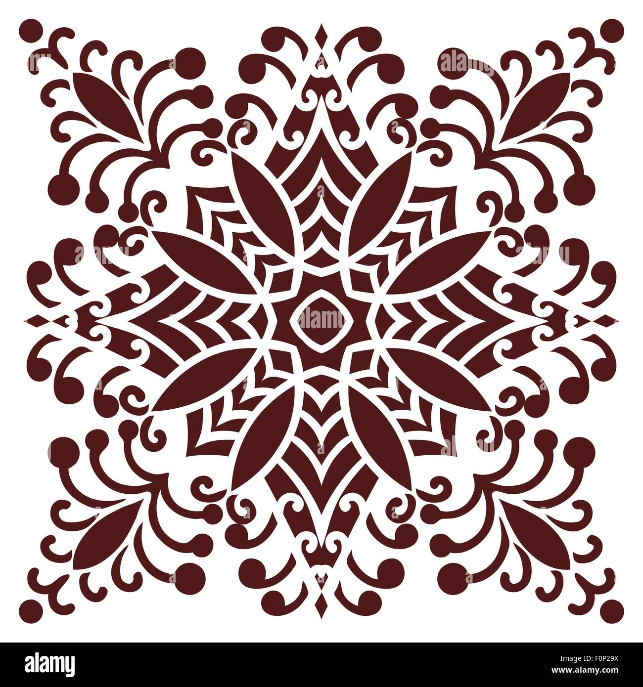 Hand drawing zentangle mandala element in marsala color Stock Vector ...