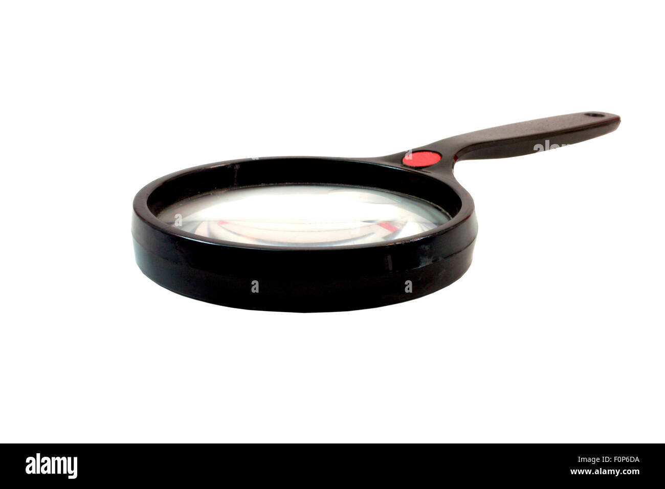 Macro shot of a Magnifying Glass isolated on white Stock Photo