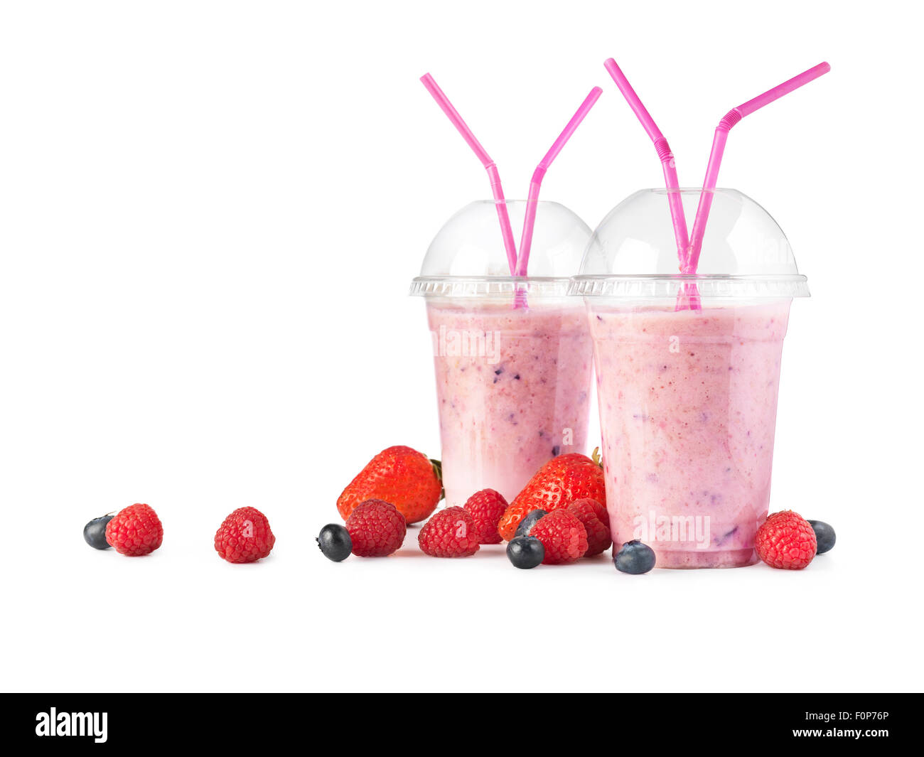 shot of a plastic smoothie cup, isolated on a white background with an