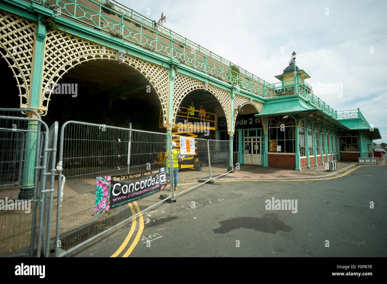 Scenes at the historic Madeira Drive in Brighton. The famous arches ...