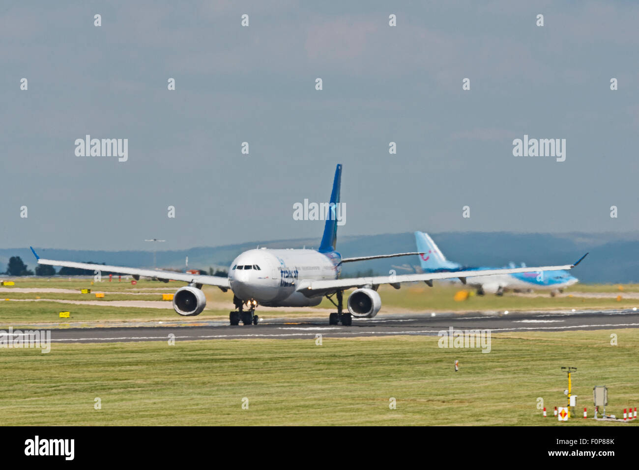 C-GPTS Air Transat Airbus A330-200 Manchester Airport england uk arrivals Stock Photo