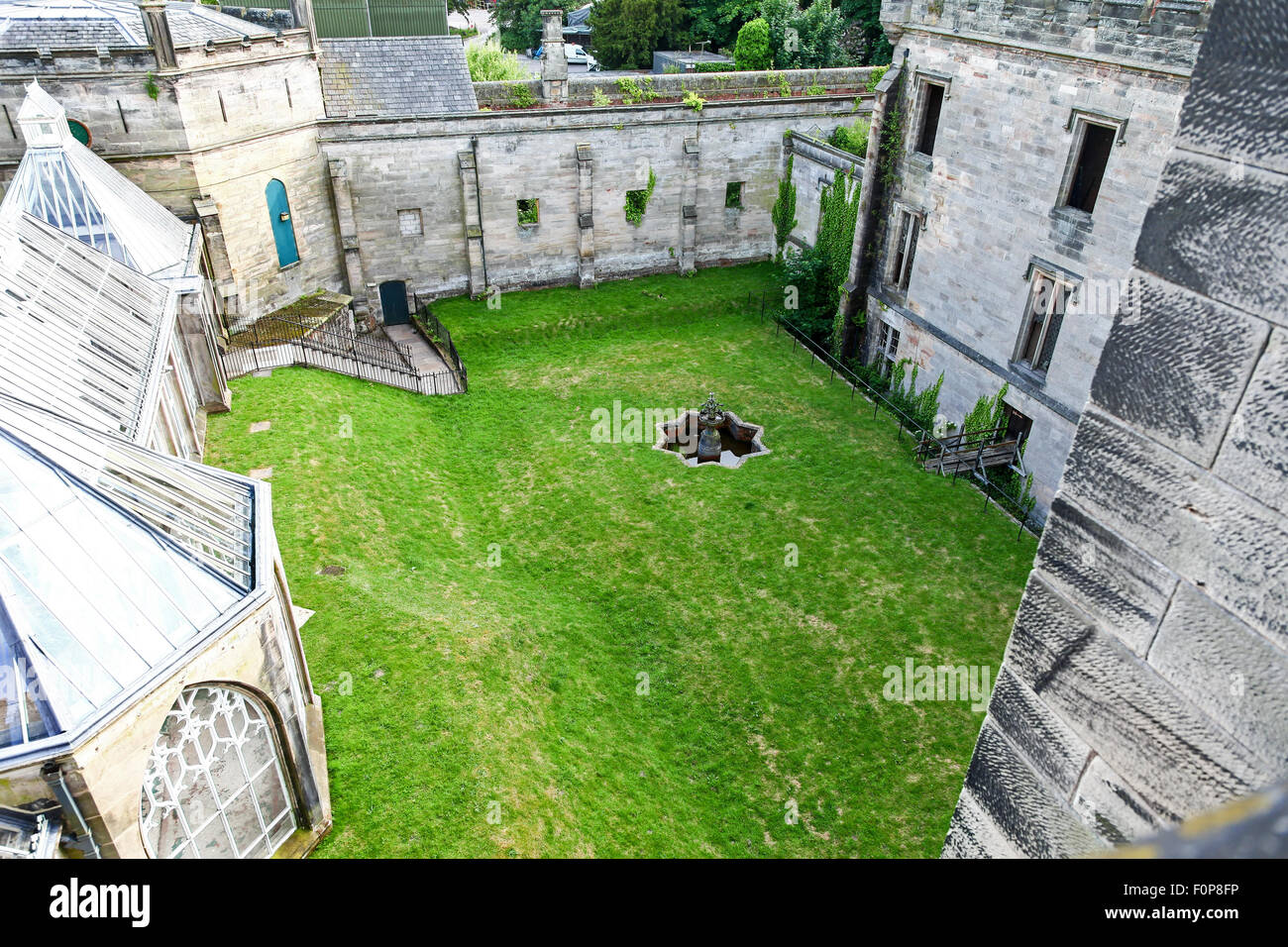 Alton Towers derelict house on the Estate Theme Park Gardens Staffordshire England UK Stock Photo