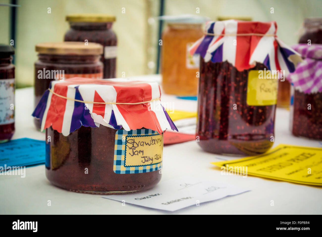 Award winning jams at country show Stock Photo