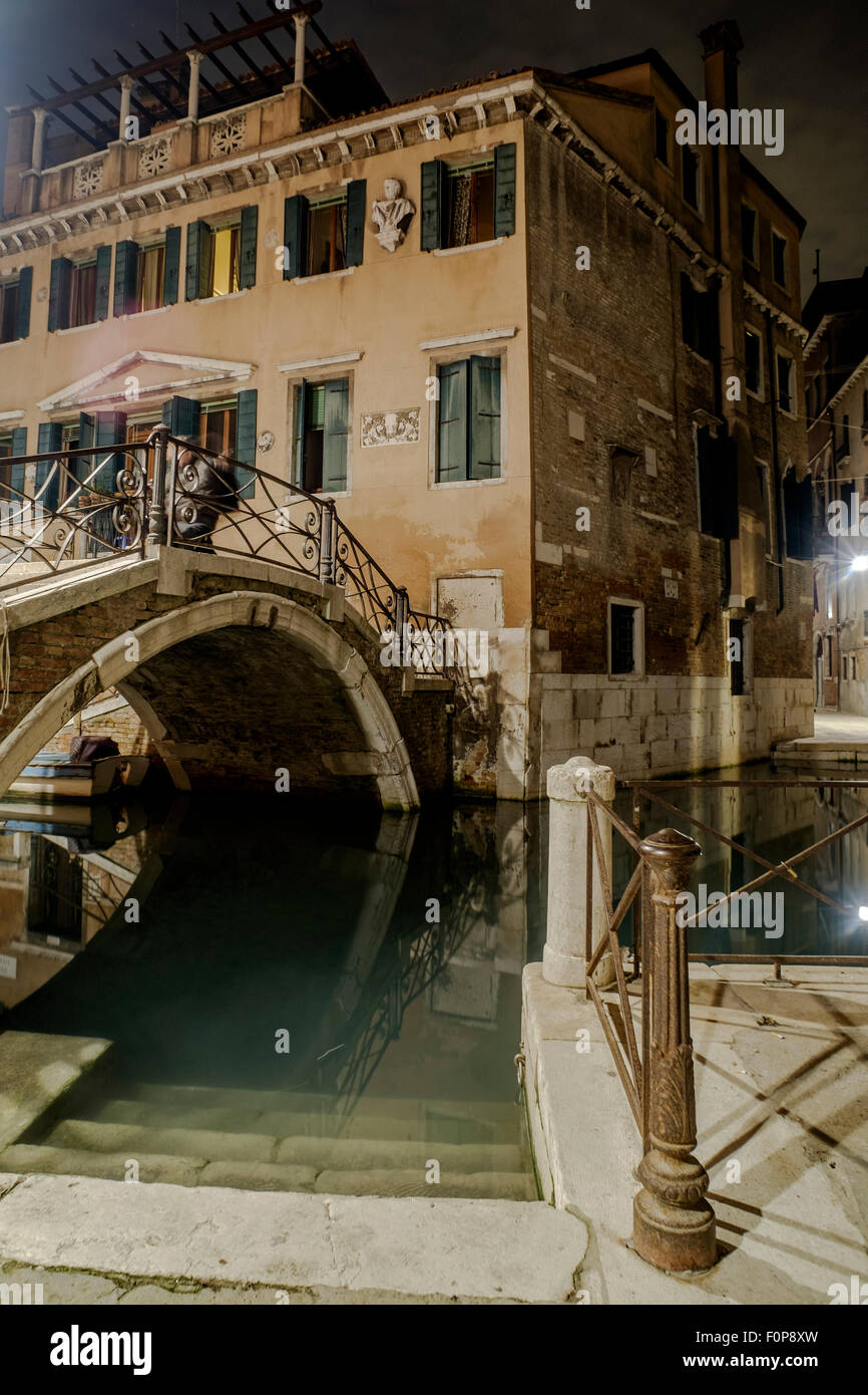 Venice by night, World Heritage Site, Italy, Europe Stock Photo