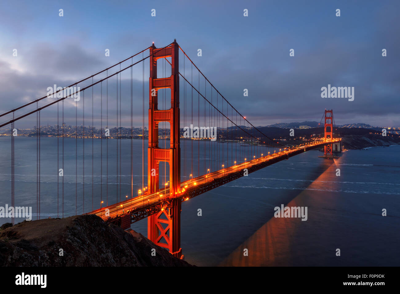 Famous Golden Gate Bridge, San Francisco at morning, USA Stock Photo