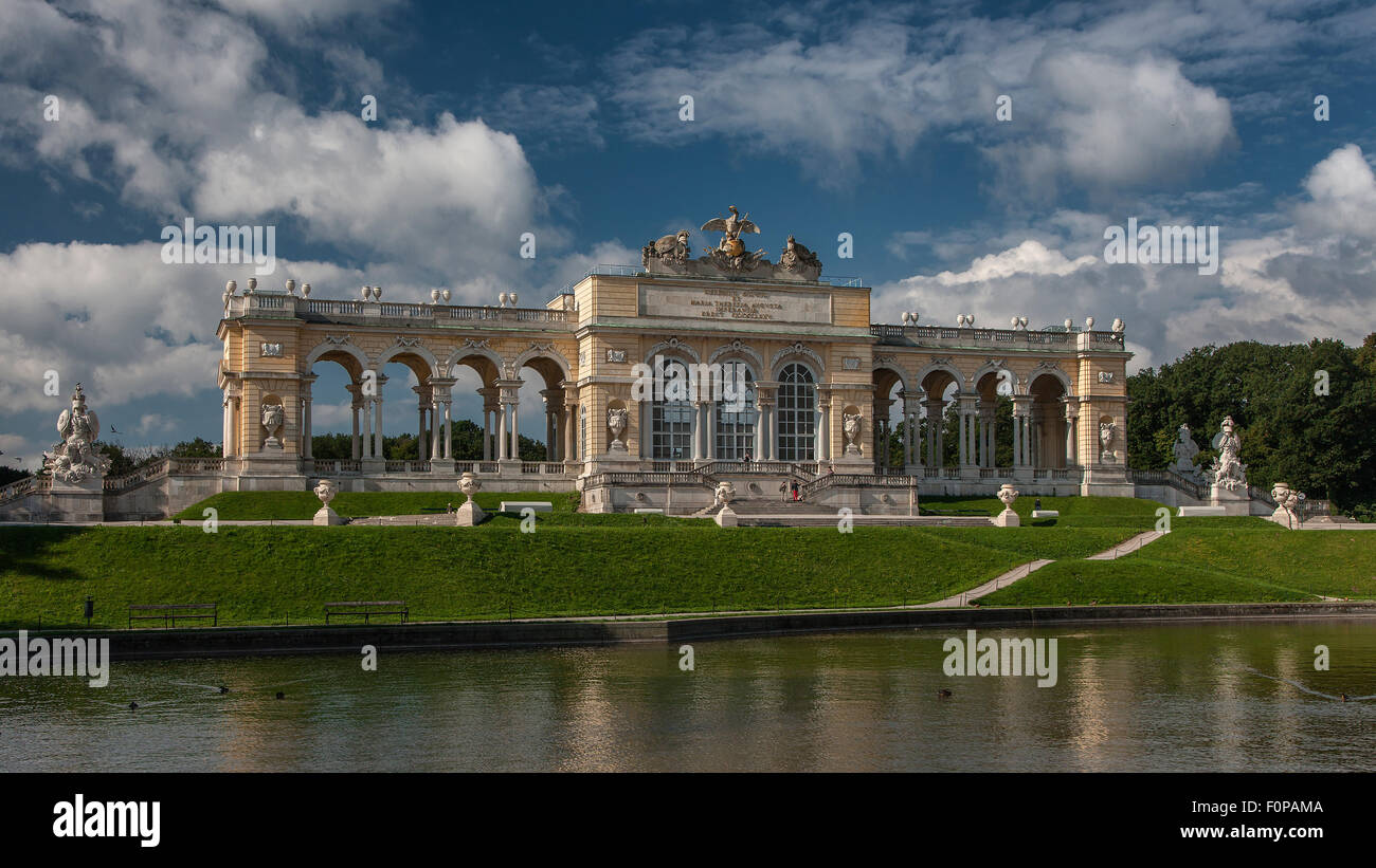Gloriette building in the palace gardens Schloss Schoenbrunn palace, UNESCO World Heritage Site, Vienna, Austria, Europe Stock Photo