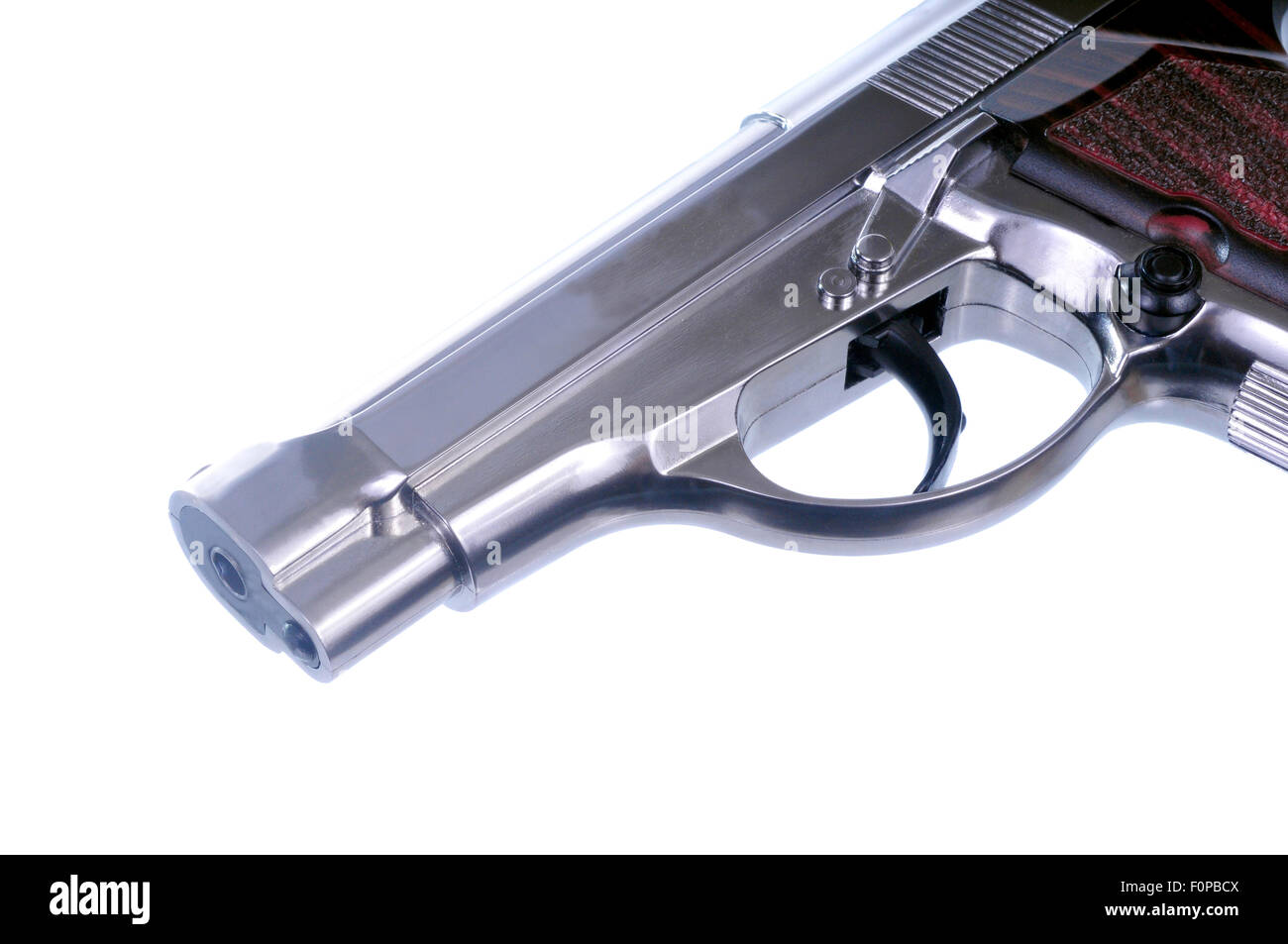 Silver Airsoft handgun isolated in a whit e background Stock Photo - Alamy