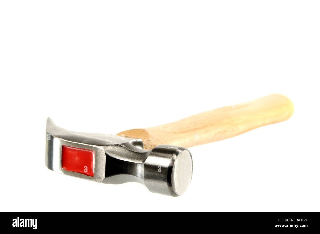 Macro shot of a hammer isolated on a white background Stock Photo