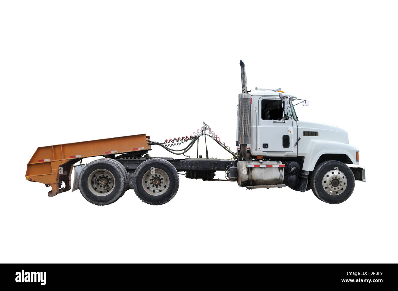 Tractor trailer isolated on a white background Stock Photo