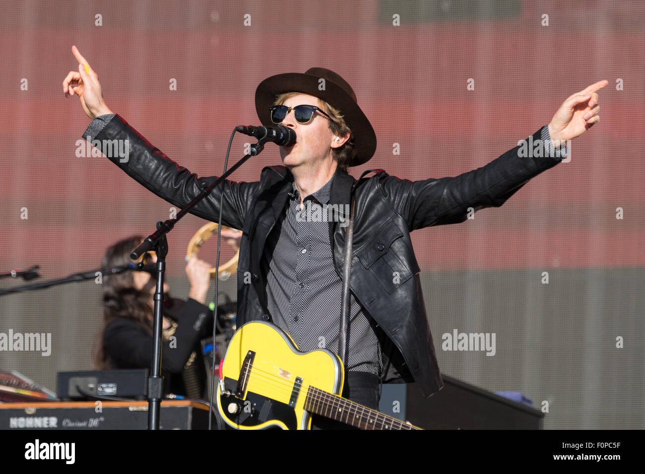 Beck performing at the Barclaycard Presents British Summer Time held at the Hyde Park  Featuring: Beck, Beck Hansen Where: London, United Kingdom When: 18 Jun 2015 Stock Photo