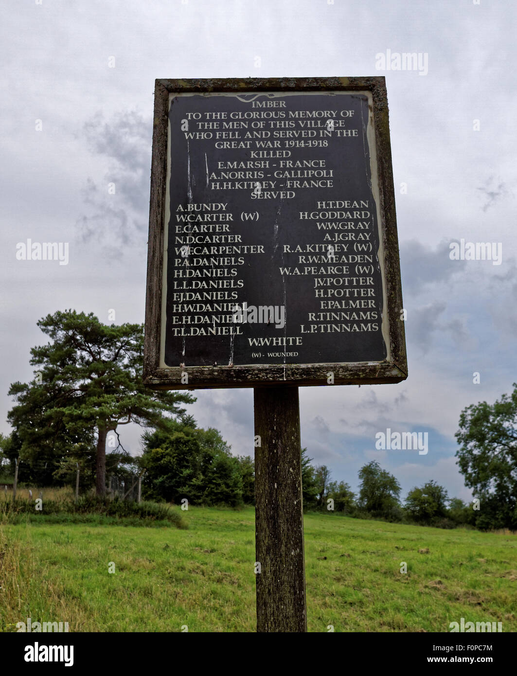 War Memorial at Imber church Salisbury Plain Stock Photo