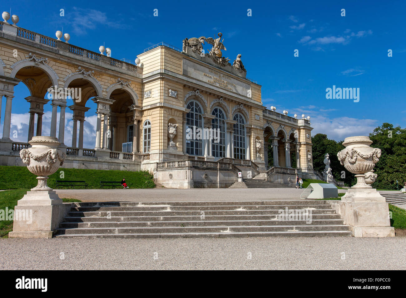 Gloriette building in the palace gardens Schloss Schoenbrunn palace, UNESCO World Heritage Site, Vienna, Austria, Europe Stock Photo