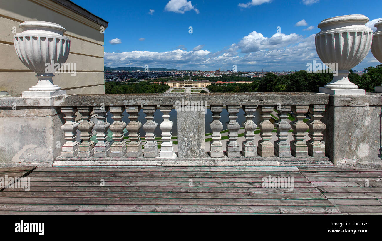 Gloriette building in the palace gardens Schloss Schoenbrunn palace, UNESCO World Heritage Site, Vienna, Austria, Europe Stock Photo