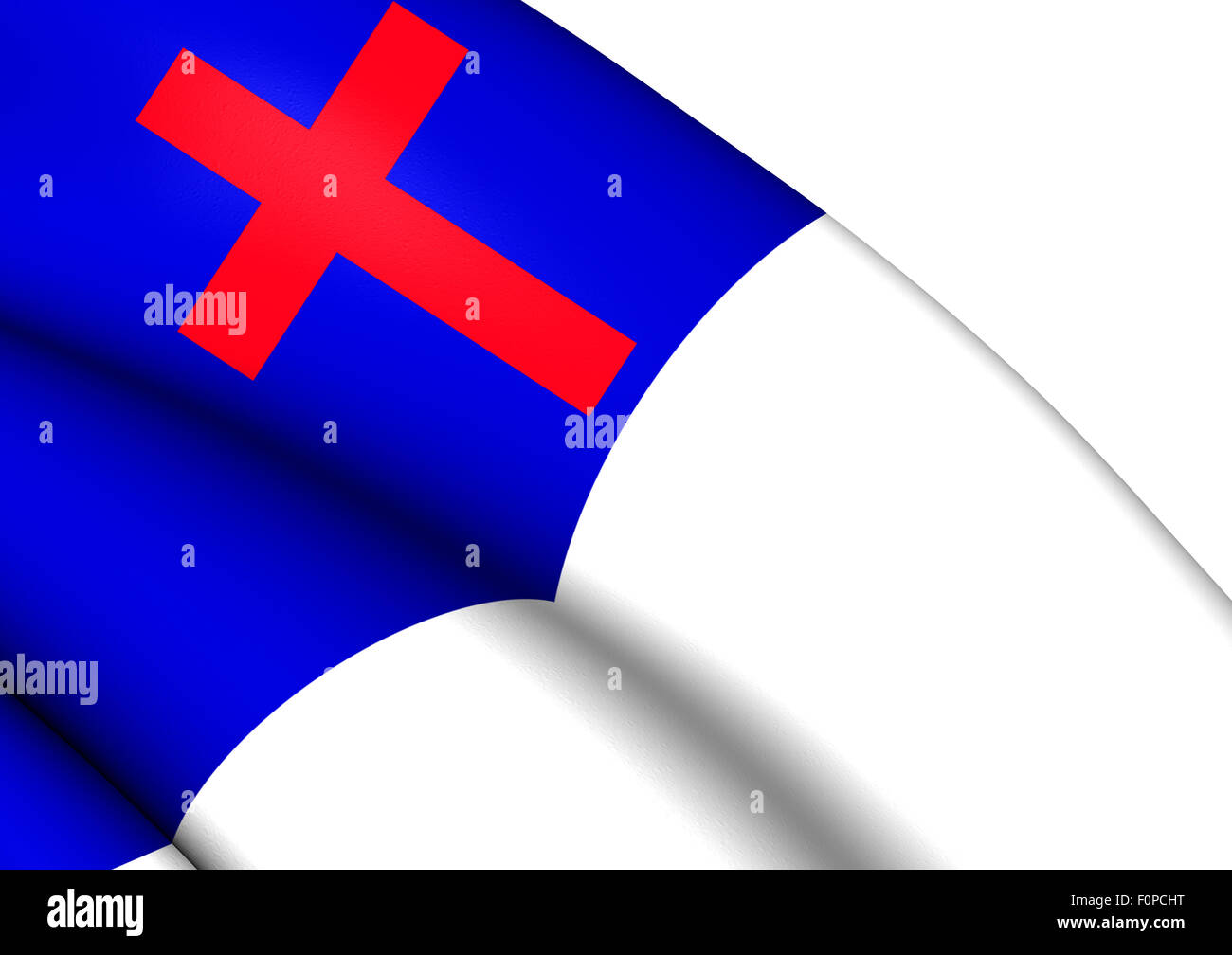 Christian Flag. Close Up. 3D. Stock Photo