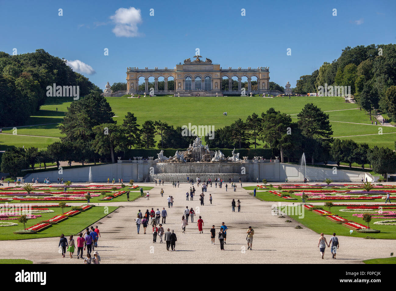Gloriette building in the palace gardens Schloss Schoenbrunn palace, UNESCO World Heritage Site, Vienna, Austria, Europe Stock Photo