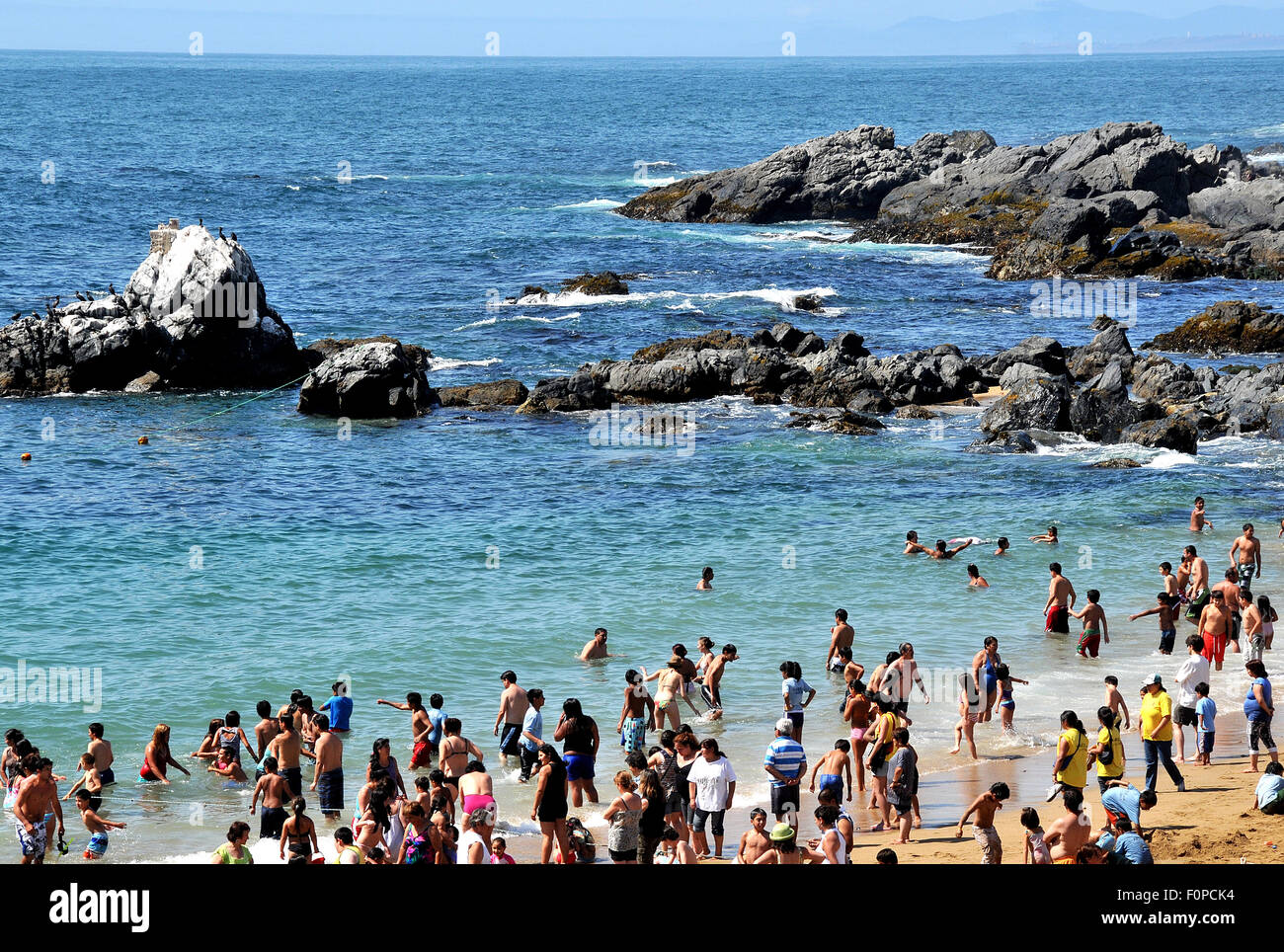beach Valparaiso Chile Stock Photo 86544728 Alamy
