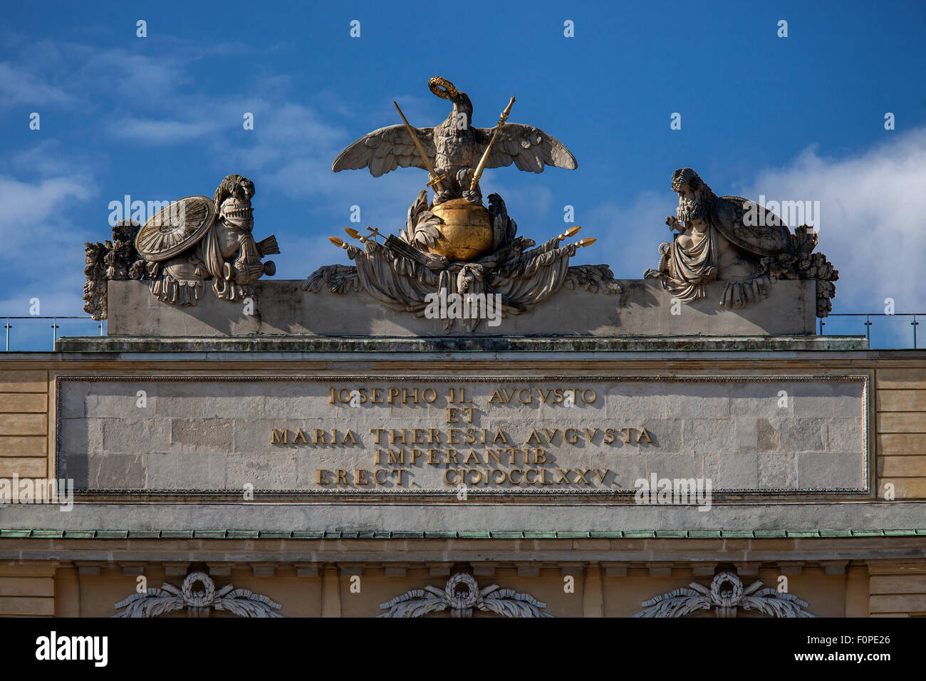 Gloriette building in the palace gardens Schloss Schoenbrunn palace, UNESCO World Heritage Site, Vienna, Austria, Europe Stock Photo