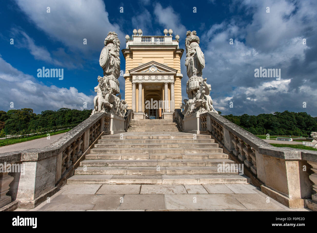 Gloriette building in the palace gardens Schloss Schoenbrunn palace, UNESCO World Heritage Site, Vienna, Austria, Europe Stock Photo