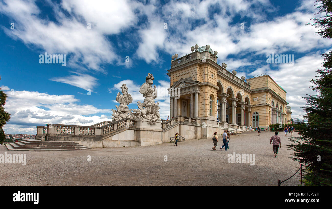 Gloriette building in the palace gardens Schloss Schoenbrunn palace, UNESCO World Heritage Site, Vienna, Austria, Europe Stock Photo