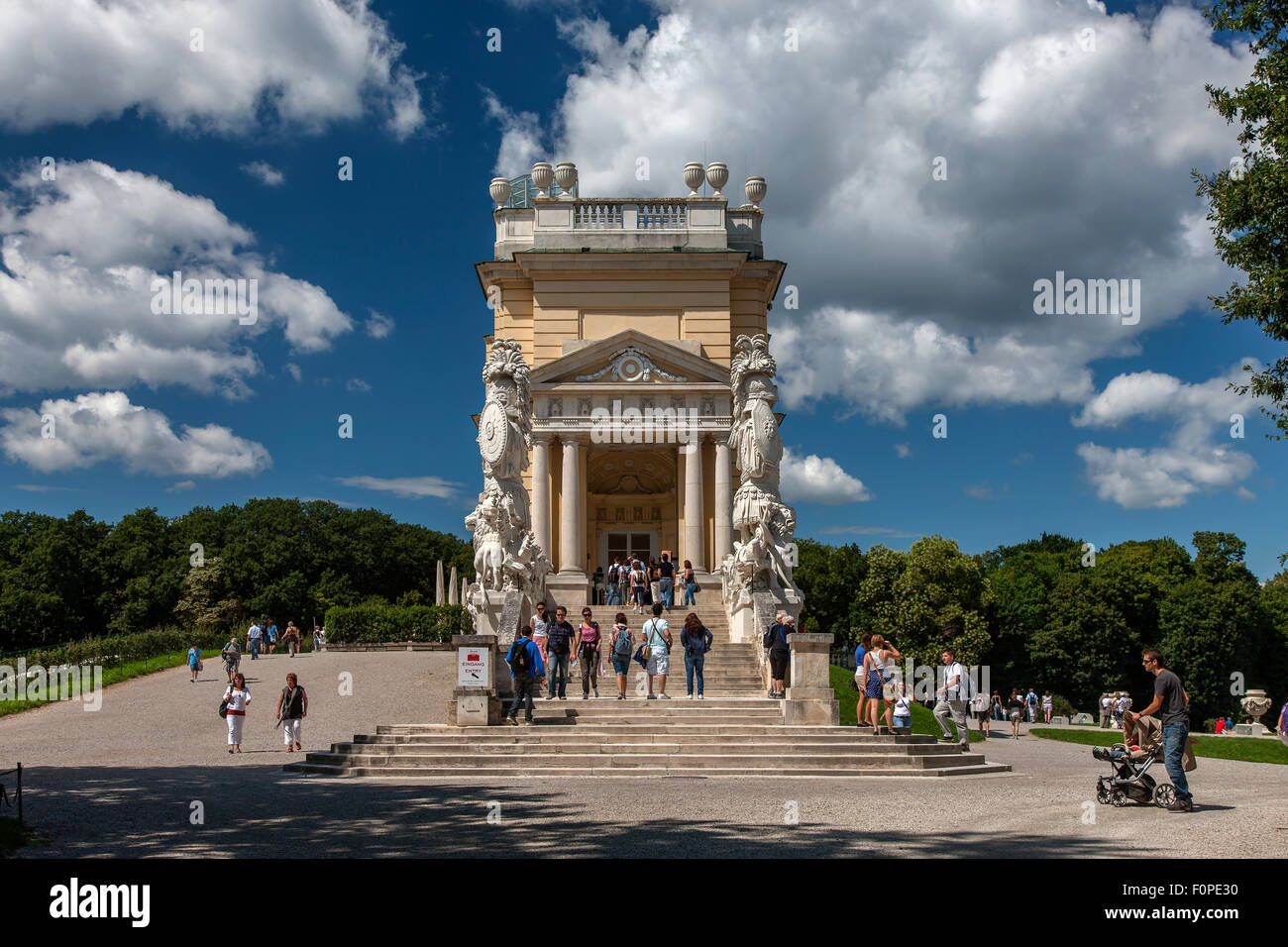 Gloriette building in the palace gardens Schloss Schoenbrunn palace, UNESCO World Heritage Site, Vienna, Austria, Europe Stock Photo
