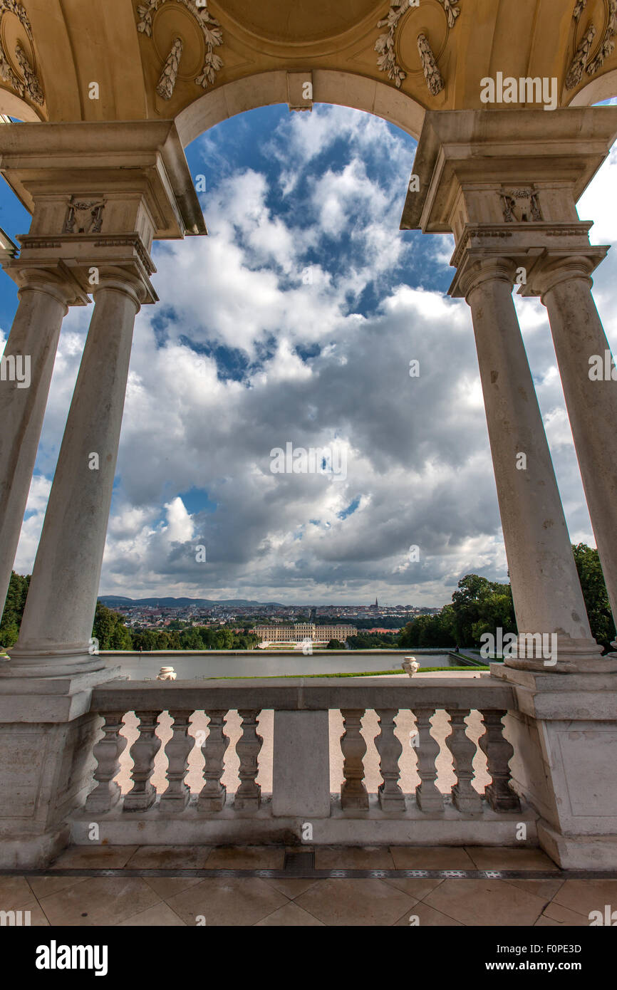 Gloriette building in the palace gardens Schloss Schoenbrunn palace, UNESCO World Heritage Site, Vienna, Austria, Europe Stock Photo