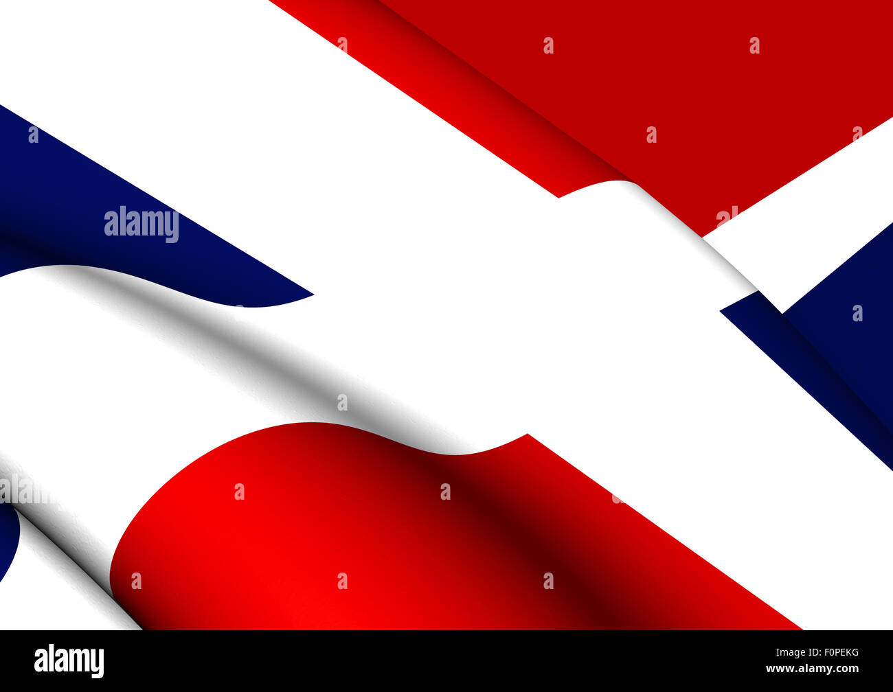 Flag of Dominican Republic. Close Up. Stock Photo