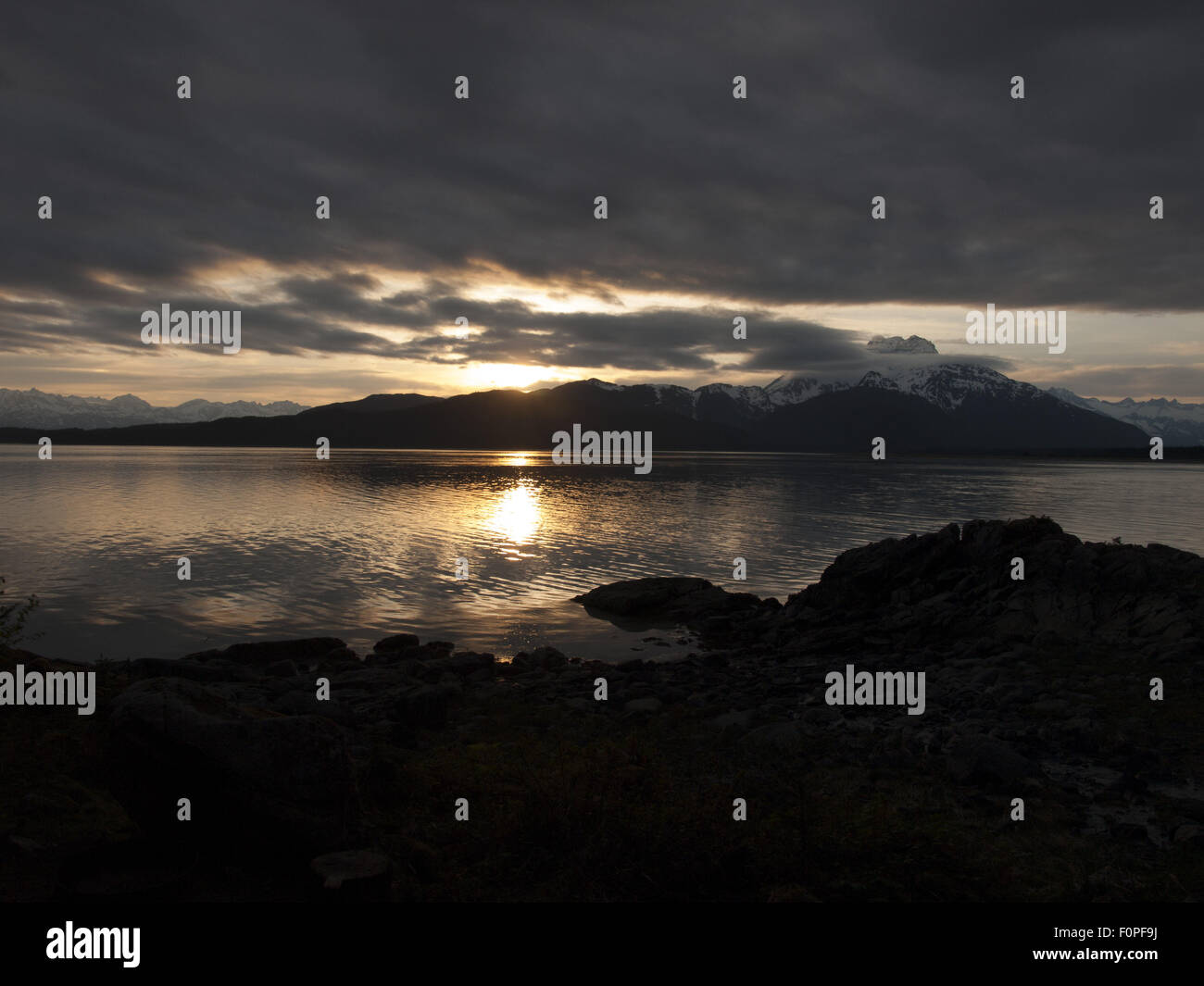 Berners Bay Sunset Stock Photo Alamy