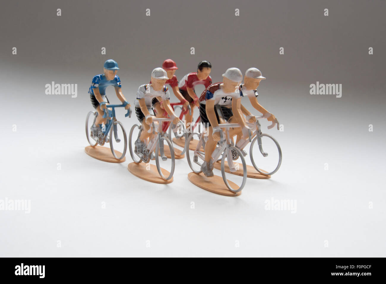 Miniature toy racing cyclists Stock Photo - Alamy