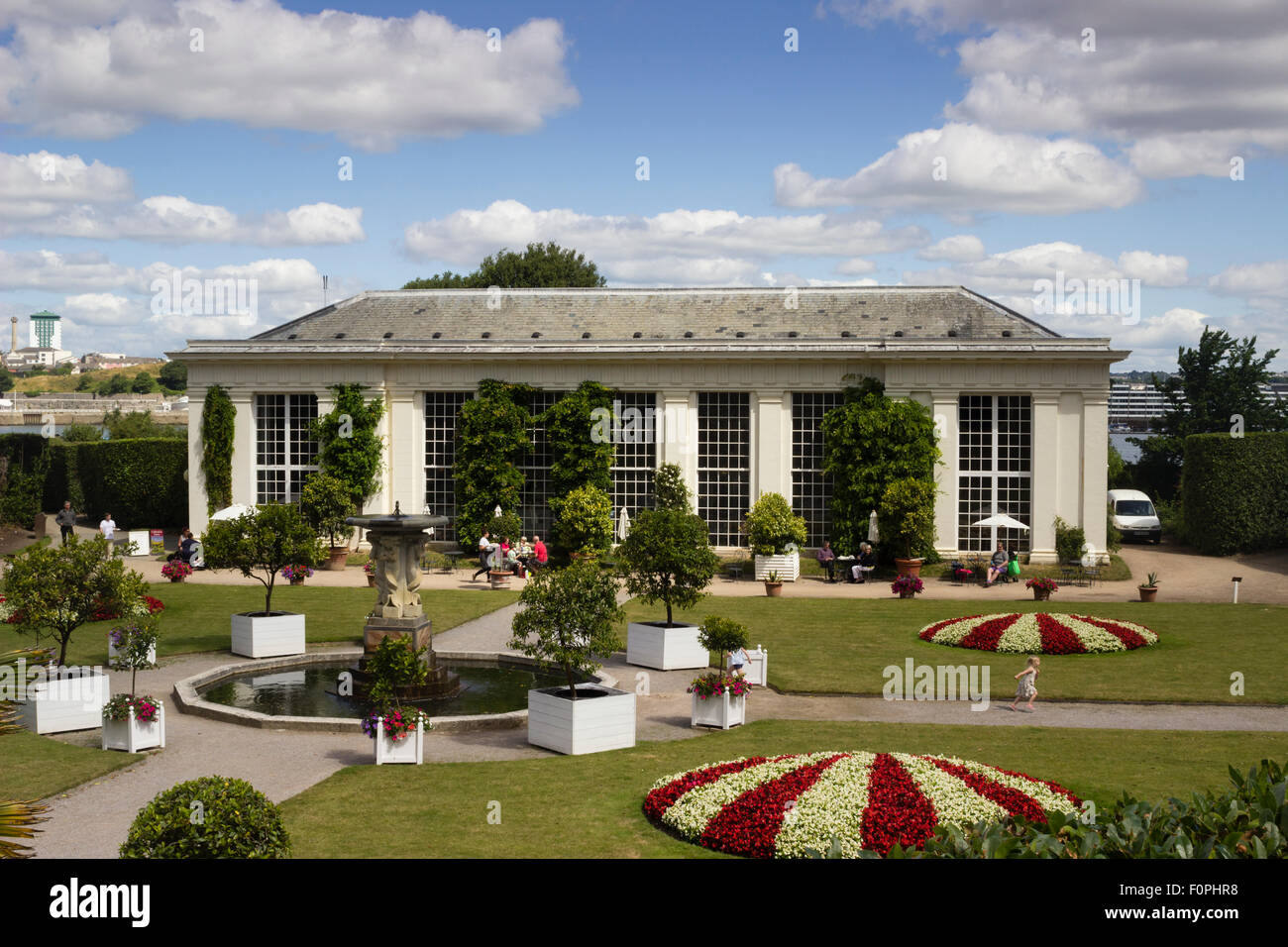 The Orangery in the Italian garden, Mount Edgcumbe, Cornwall Stock Photo