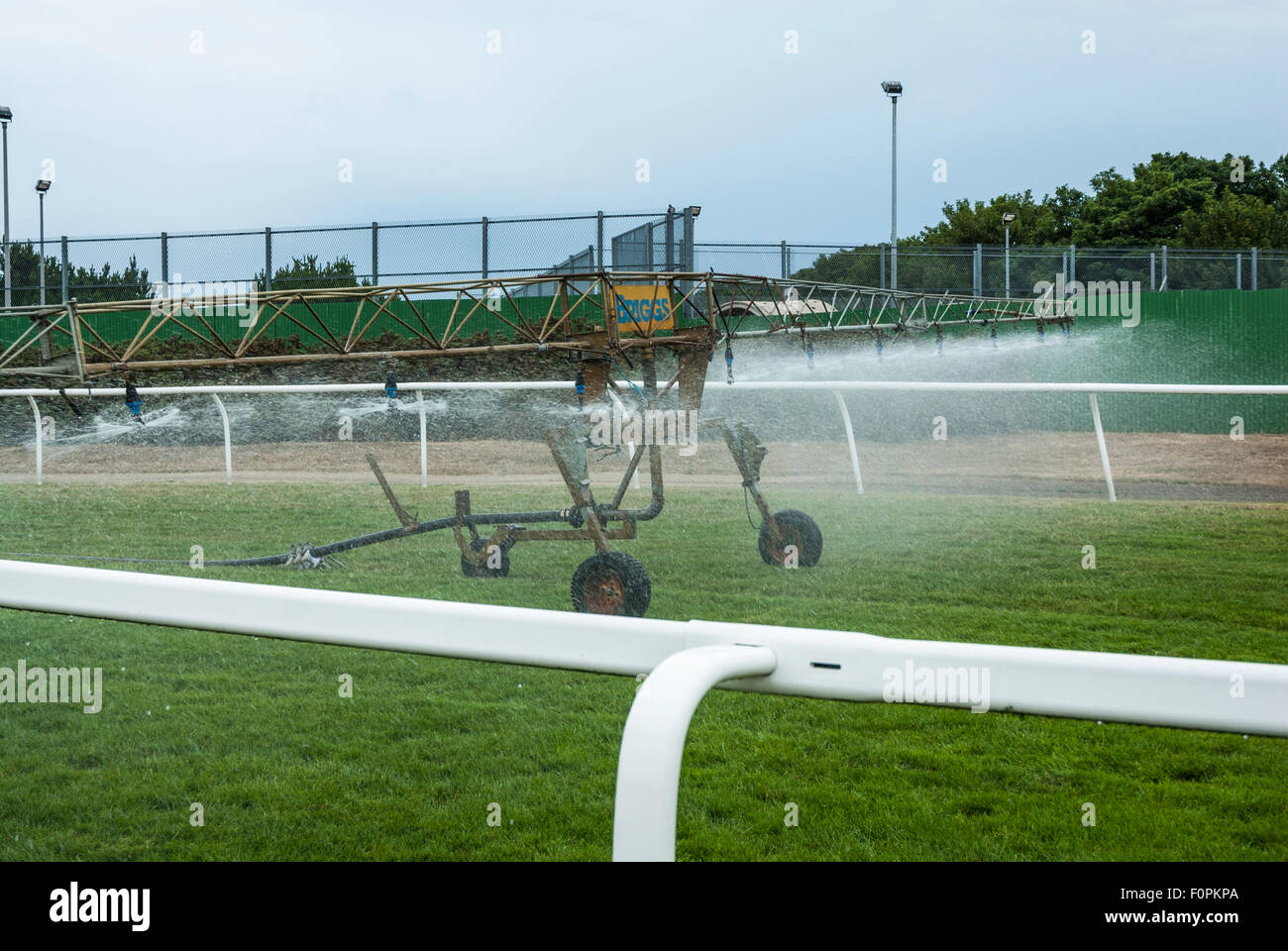 Briggs irrigation boom being used to water a race course at Great